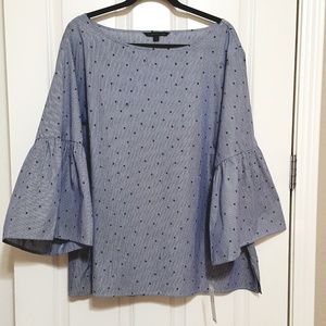 Zac & Rachel Stars & Stripes Bell-Sleeve Blouse 3X